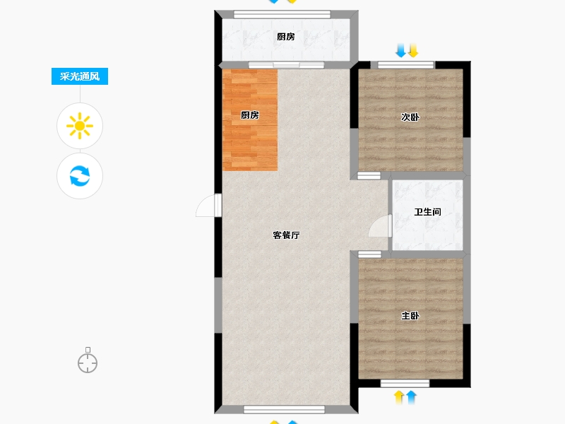 黑龙江省-哈尔滨市-汇龙温莎花园-82.30-户型库-采光通风