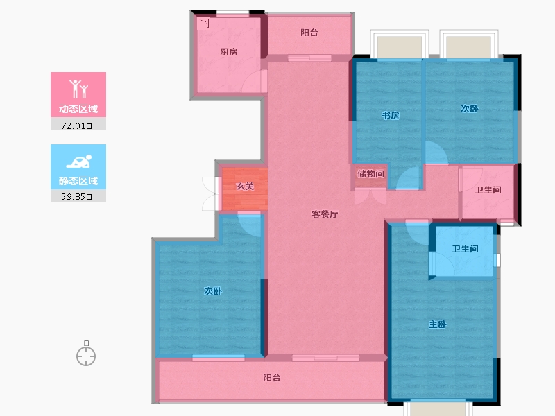 云南省-曲靖市-荣海壹号二期-118.01-户型库-动静分区