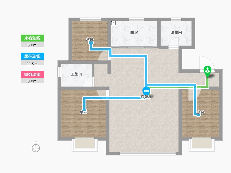 黑龙江省-牡丹江市-融创·冰雪影都-96.68-户型库-动静线