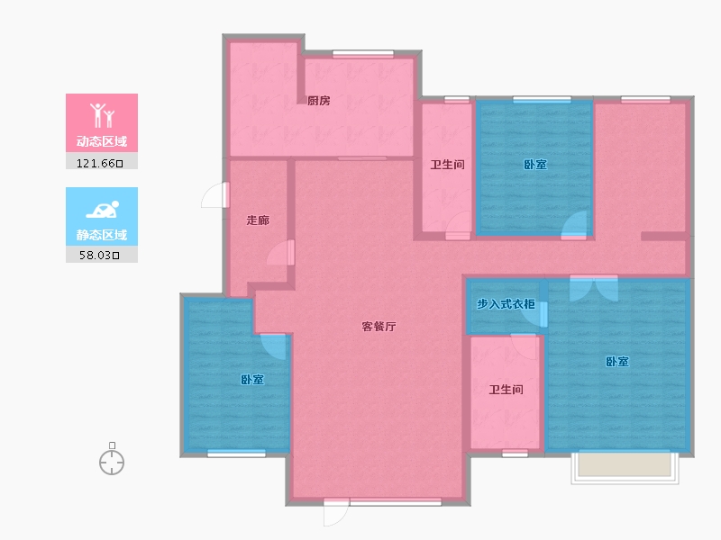 辽宁省-大连市-鸿玮澜山三期尊岳-162.83-户型库-动静分区