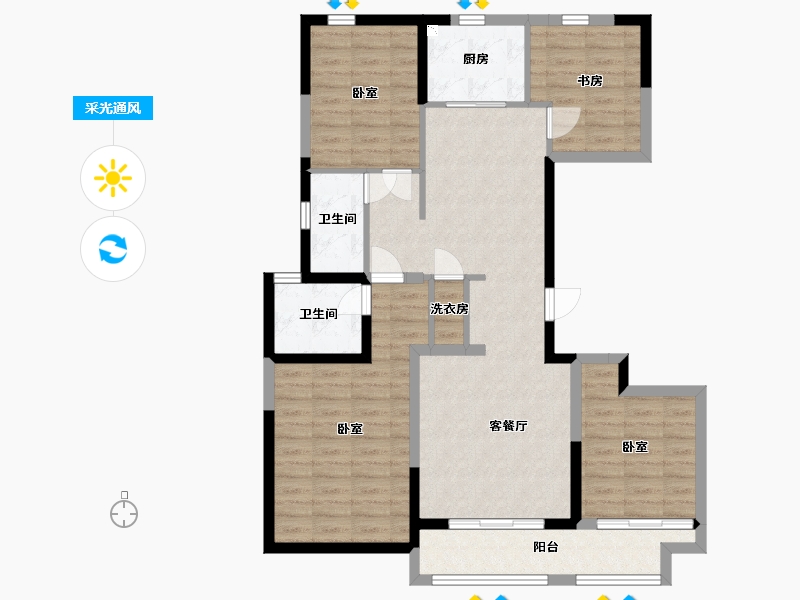 山西省-太原市-阳光·领域-101.74-户型库-采光通风