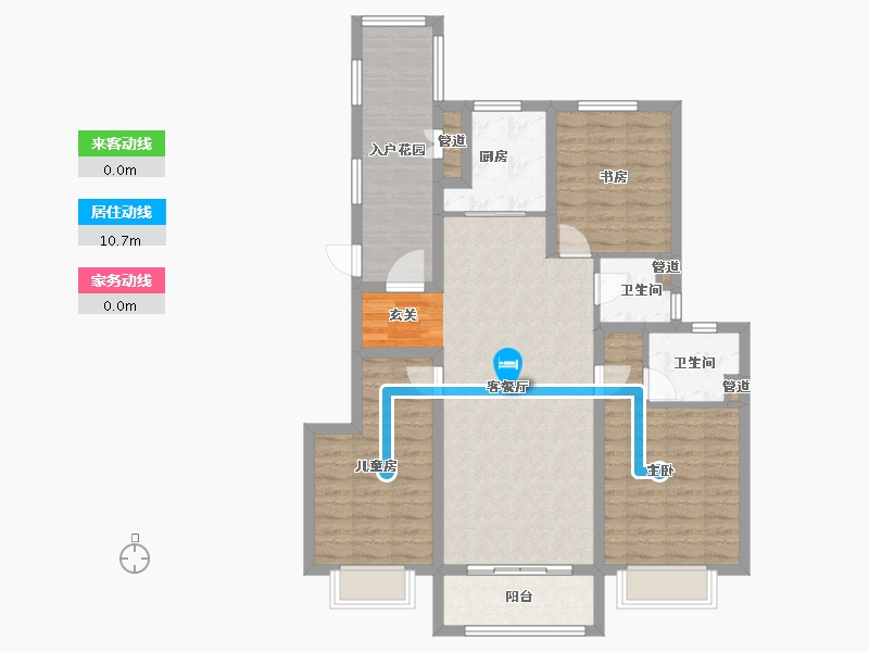 陕西省-西安市-周至龙记观园-102.39-户型库-动静线