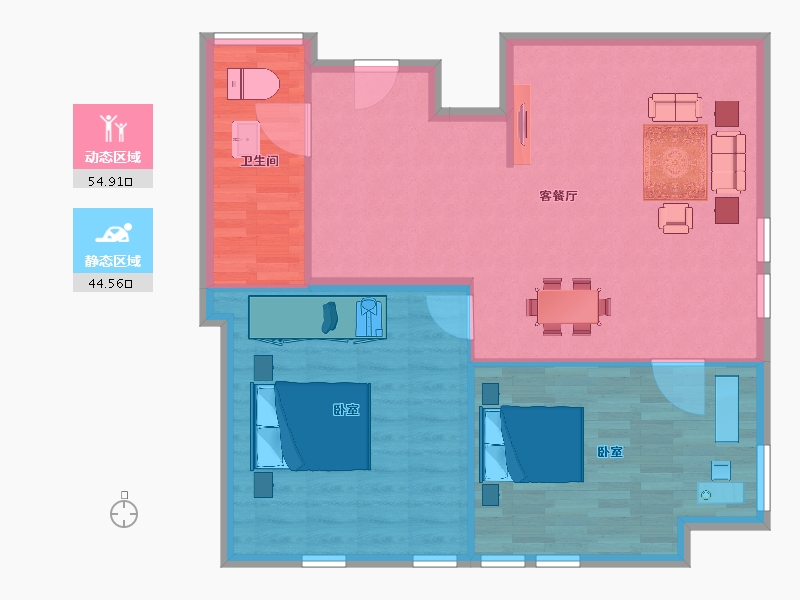 陕西省-西安市-绿地柔和酒店-92.00-户型库-动静分区