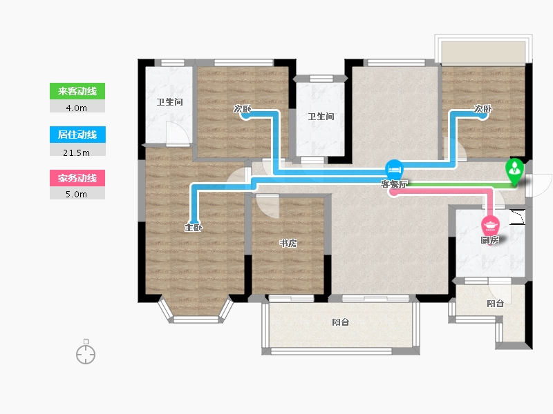 四川省-成都市-香满庭-104.53-户型库-动静线