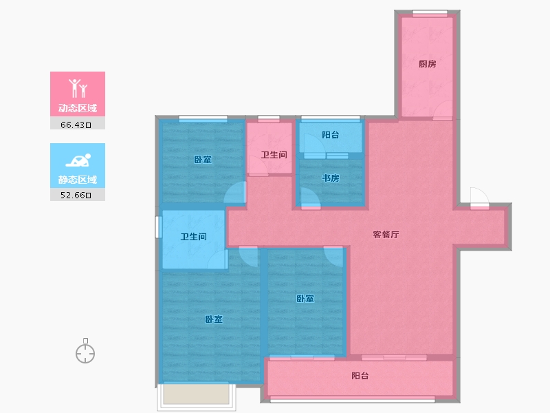 江苏省-南京市-中海城南公馆-106.06-户型库-动静分区