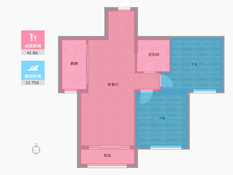 黑龙江省-齐齐哈尔市-广厦昆仑玺-60.39-户型库-动静分区