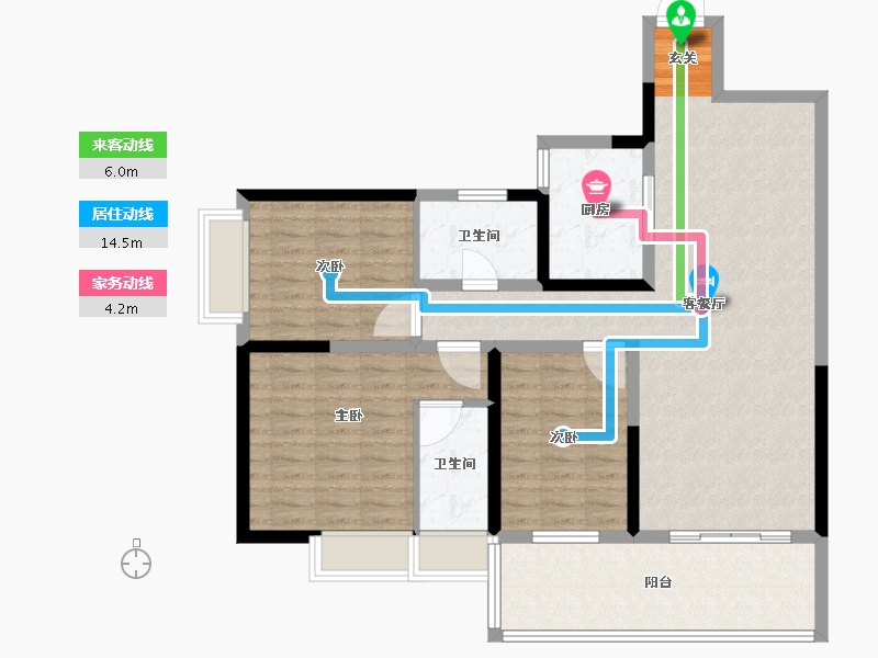 云南省-昆明市-新迎新城-106.36-户型库-动静线