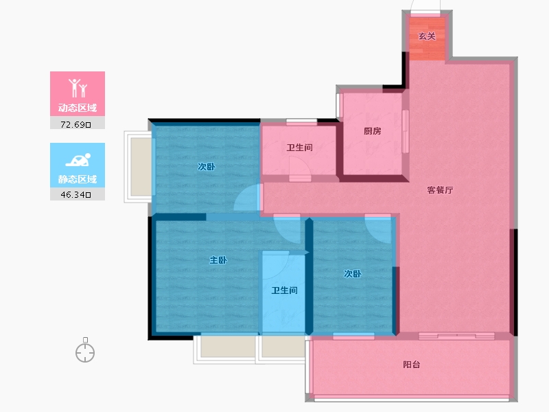 云南省-昆明市-新迎新城-106.36-户型库-动静分区