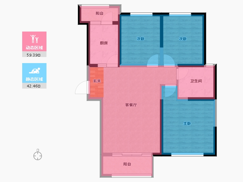 云南省-曲靖市-靖云雅苑-91.00-户型库-动静分区