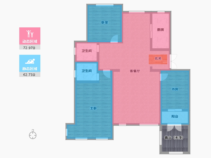 辽宁省-葫芦岛市-乾瑞·嘉山墅 │天悦-129.97-户型库-动静分区