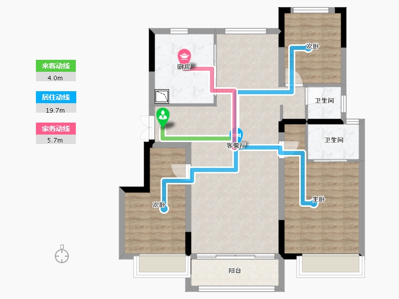 黑龙江省-哈尔滨市-华夏幸福|深哈中心·松江序-95.38-户型库-动静线