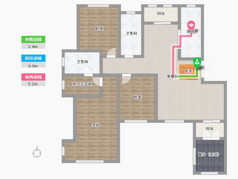 辽宁省-葫芦岛市-乾瑞·嘉山墅 │天悦-129.62-户型库-动静线