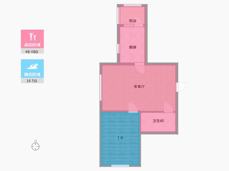 黑龙江省-哈尔滨市-海富御景（臻园）-57.90-户型库-动静分区