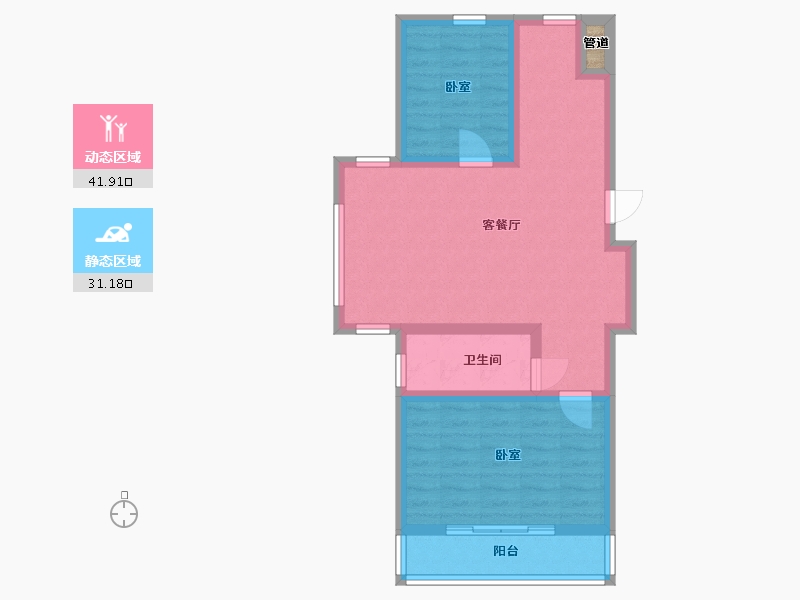 辽宁省-营口市-阳光新城-65.34-户型库-动静分区