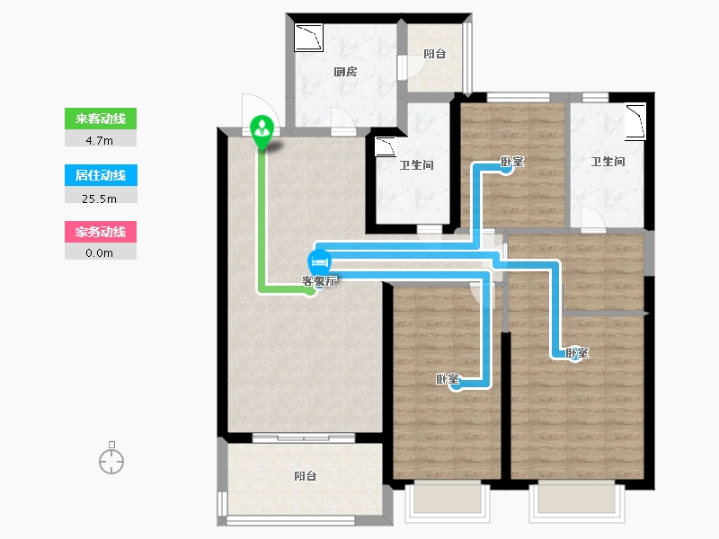 陕西省-西安市-咸阳恒大帝景-104.20-户型库-动静线