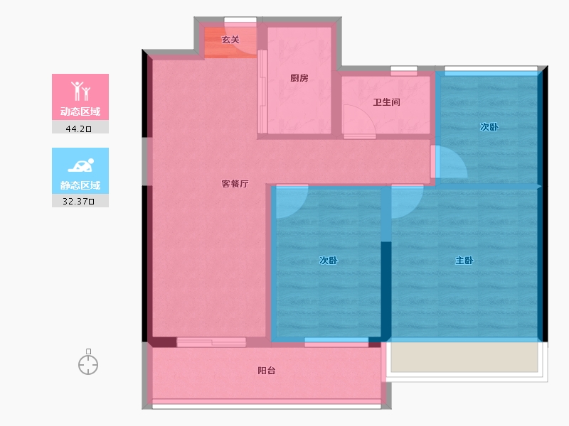 云南省-曲靖市-西城公馆-67.71-户型库-动静分区