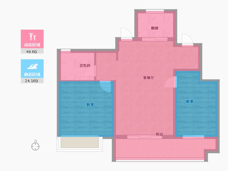 陕西省-西安市-西安孔雀城-66.00-户型库-动静分区