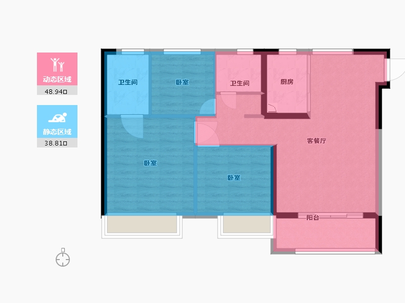 陕西省-西安市-西安孔雀城-79.00-户型库-动静分区