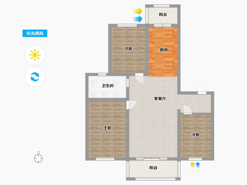 黑龙江省-哈尔滨市-海富御景（臻园）-95.20-户型库-采光通风