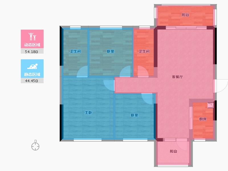 广西壮族自治区-百色市-千姿绿城-88.86-户型库-动静分区