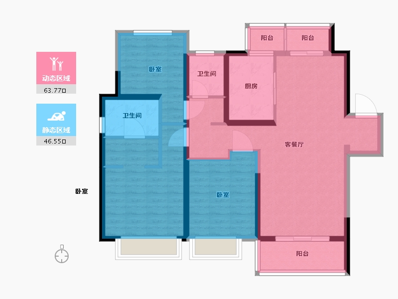 江苏省-南京市-铂悦秦淮-98.00-户型库-动静分区