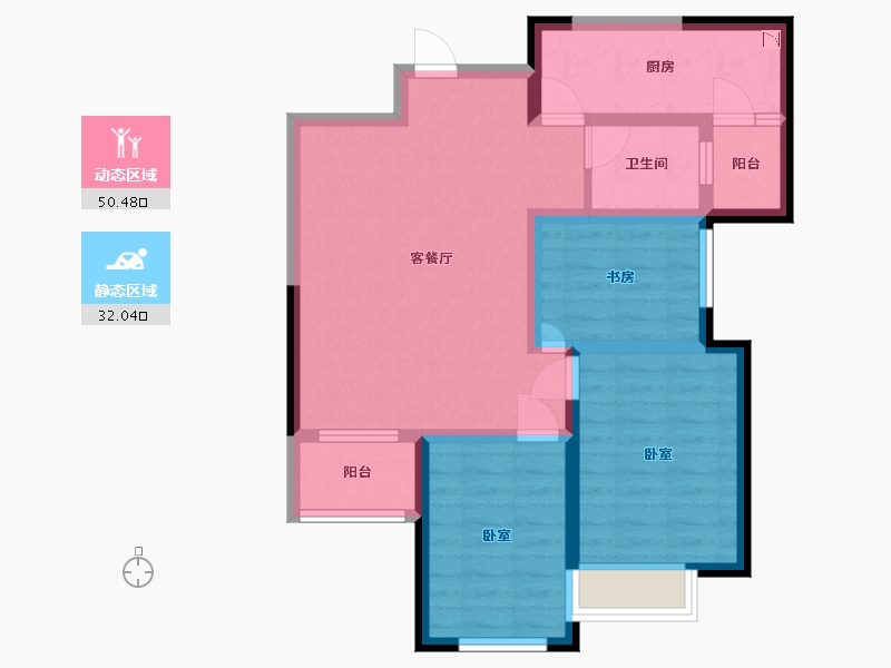 陕西省-西安市-龙腾万都汇-72.11-户型库-动静分区