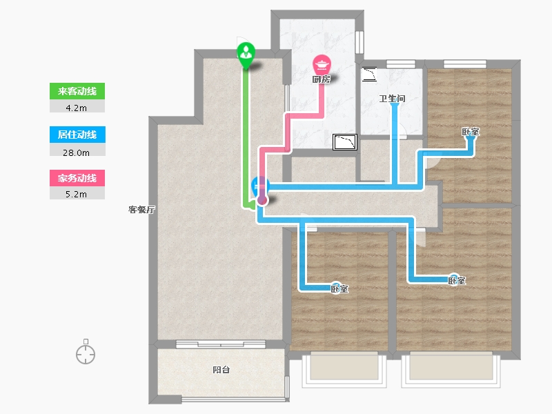 陕西省-西安市-融创东方宸院-90.00-户型库-动静线