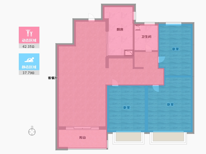 陕西省-西安市-融创东方宸院-90.00-户型库-动静分区