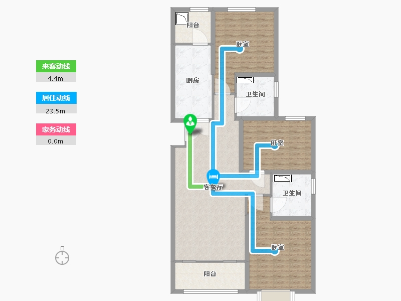 陕西省-西安市-咸阳恒大帝景-110.67-户型库-动静线