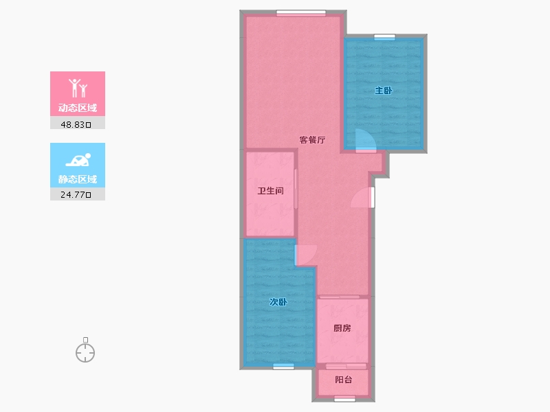 辽宁省-抚顺市-盛世温泉嘉苑-66.30-户型库-动静分区