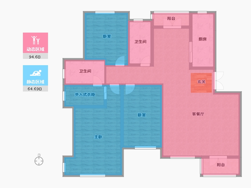 辽宁省-葫芦岛市-乾瑞·嘉山墅 │天悦-142.94-户型库-动静分区