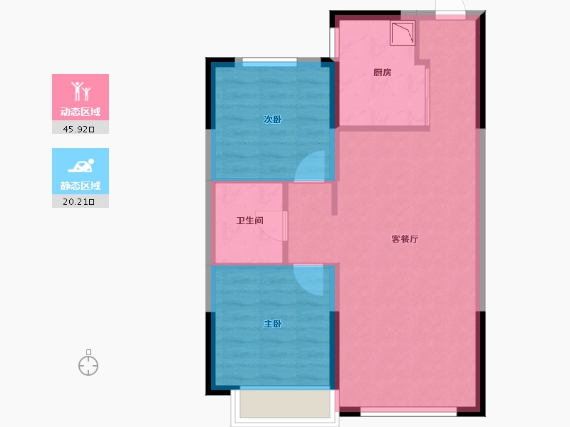 黑龙江省-哈尔滨市-华夏幸福|深哈中心·松江序-59.10-户型库-动静分区