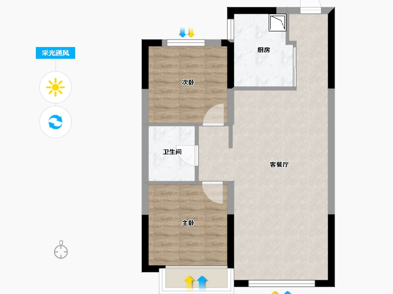 黑龙江省-哈尔滨市-华夏幸福|深哈中心·松江序-59.10-户型库-采光通风