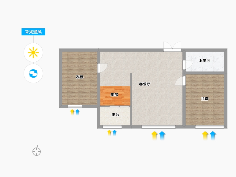 黑龙江省-哈尔滨市-玫瑰湾三期-78.80-户型库-采光通风