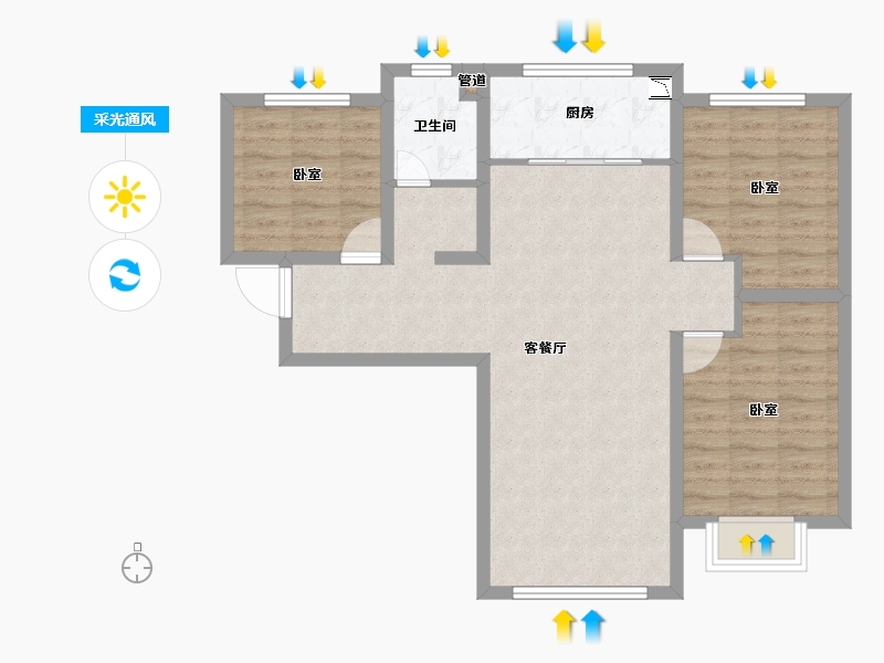 山西省-大同市-大同富力城-81.10-户型库-采光通风