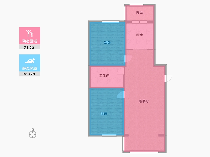 黑龙江省-哈尔滨市-海富御景（臻园）-80.20-户型库-动静分区