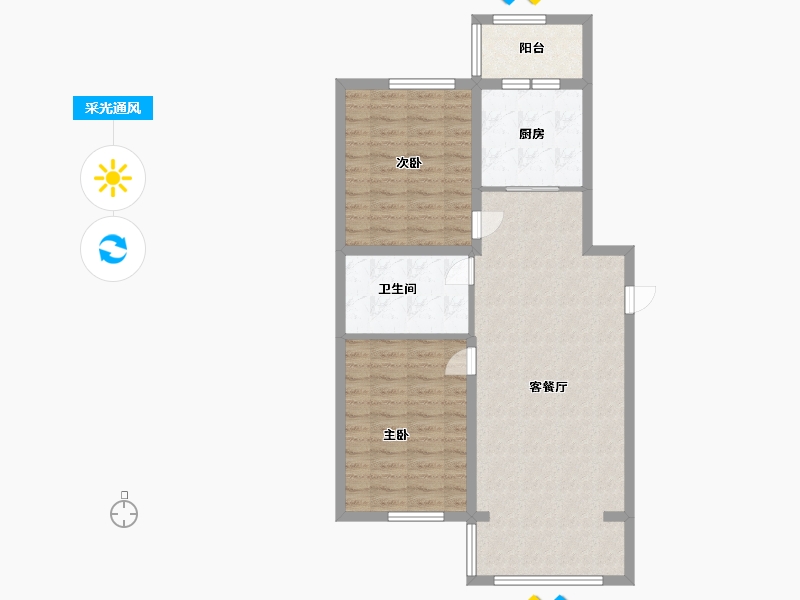 黑龙江省-哈尔滨市-海富御景（臻园）-80.20-户型库-采光通风