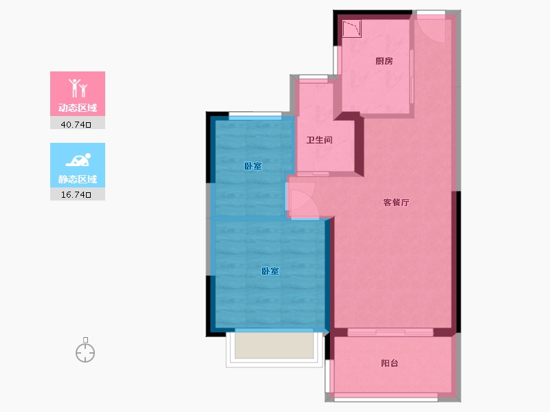 陕西省-西安市-雅居乐云南原乡-50.69-户型库-动静分区