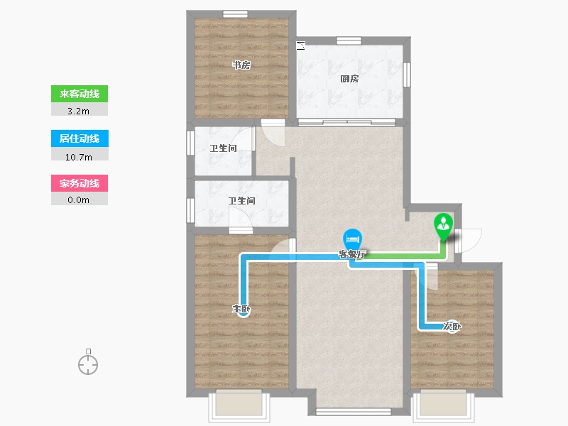 内蒙古自治区-包头市-万科中央公园-89.42-户型库-动静线