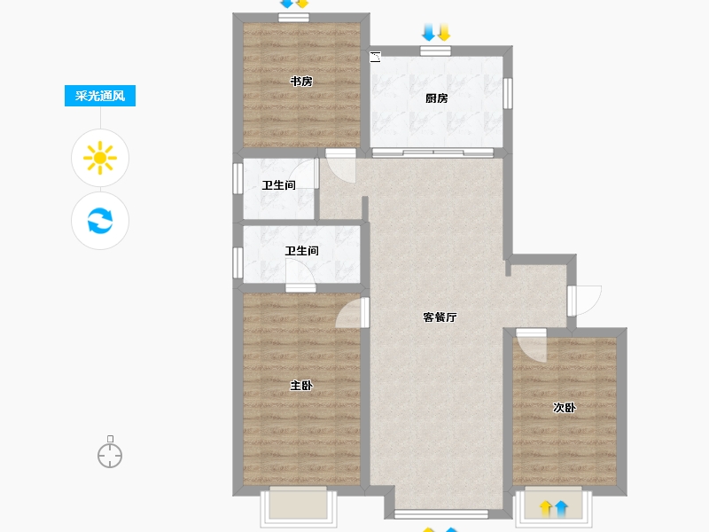 内蒙古自治区-包头市-万科中央公园-89.42-户型库-采光通风