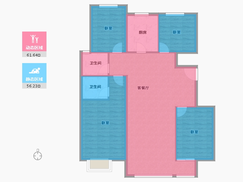 山西省-太原市-通建·融创城-107.48-户型库-动静分区