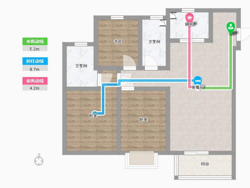 山西省-太原市-悦唐·慧和郡-77.77-户型库-动静线