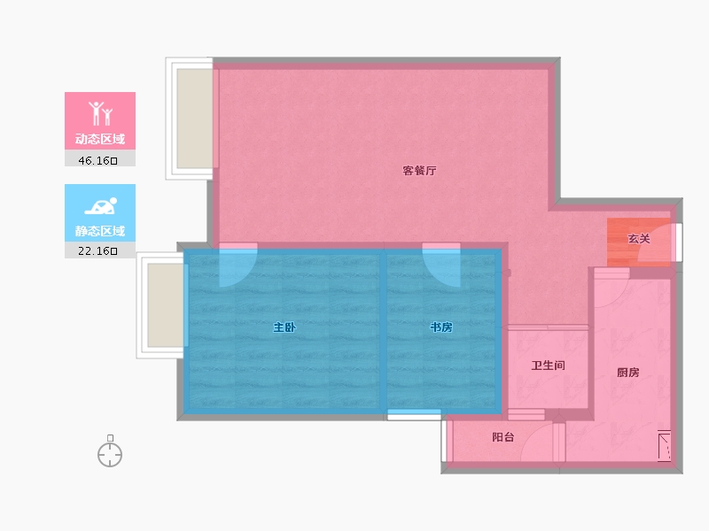 云南省-昆明市-江东境界-60.55-户型库-动静分区