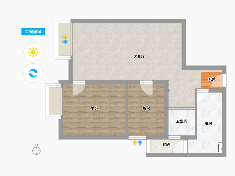 云南省-昆明市-江东境界-60.55-户型库-采光通风