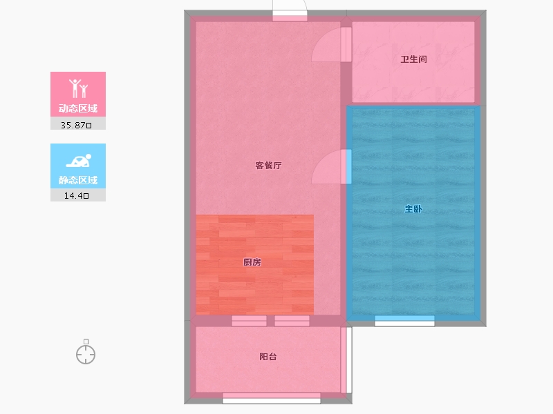 黑龙江省-哈尔滨市-海富御景（臻园）-44.80-户型库-动静分区