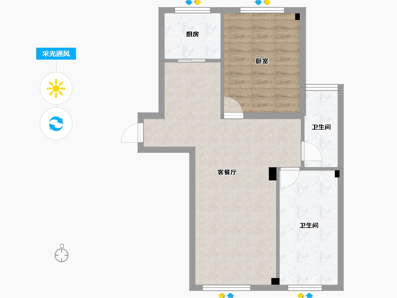 辽宁省-大连市-天邦新港壹号-70.00-户型库-采光通风