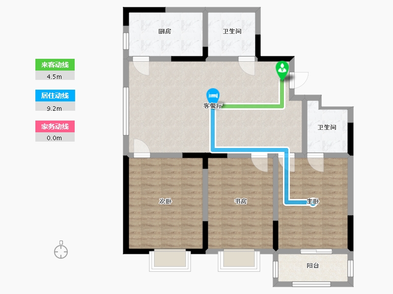 陕西省-西安市-万鹏商住大厦-100.01-户型库-动静线