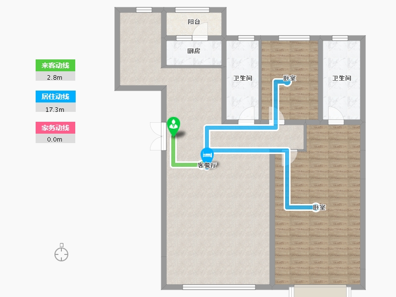 辽宁省-大连市-鸿玮澜山三期尊岳-123.30-户型库-动静线