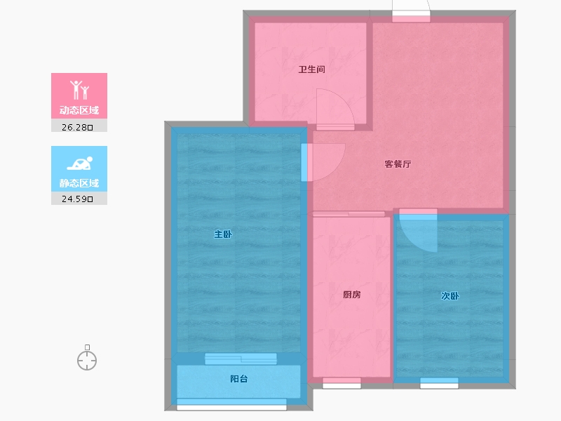 辽宁省-抚顺市-盛世温泉嘉苑-44.87-户型库-动静分区