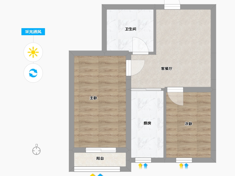 辽宁省-抚顺市-盛世温泉嘉苑-44.87-户型库-采光通风